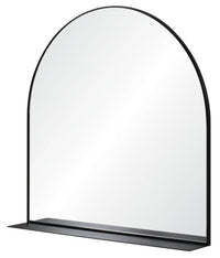  Miroir arrondi noir avec tablette - 35 po x 35 po 