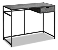 Bureau Everly de 42,25 po avec tiroir - imitation de pierre grise