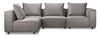 Sofa sectionnel modulaire Brooklyn 4 pièces - gris 