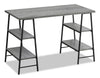 Bureau Jonnie de 47,25 po avec pattes de type chevalet - gris