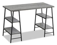 Bureau Jonnie de 47,25 po avec pattes de type chevalet - gris