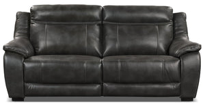 Sofa à inclinaison électrique Novo en tissu d'apparence cuir - gris