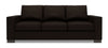 Sofa-lit personnalisable Track de Sofa Lab de 85 po fabriqué au Canada en tissu de chenille brune Luxury Chocolate avec accoudoirs rectilignes