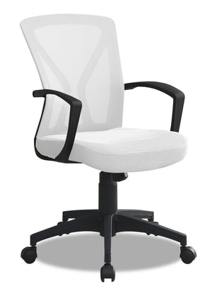 Chaise de bureau Dominic - blanche et noire