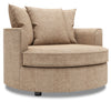 Fauteuil d’appoint Cuddler de Sofa Lab personnalisable de 48 po fabriqué au Canada en tissu de chenille Luxury Taupe