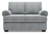 Causeuse personnalisable Roll de Sofa Lab de 64 po fabriquée au Canada en tissu d’apparence lin avec accoudoirs enroulés - gris Luna Pewter