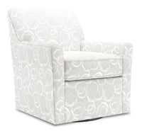  Fauteuil d’appoint pivotant Sofa Lab personnalisable de 31 po fabriqué au Canada en tissu - blanc Mist White