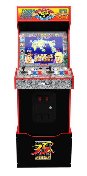 Borne d'arcade édition Capcom Legacy Yoga Flame de Arcade1Up avec plateforme