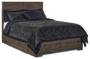 Yorkdale Queen 6 Drawer Storage Bed - Grey | Grand lit avec rangement à 6 tiroirs Yorkdale - Gris