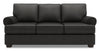 Sofa personnalisable Roll de Sofa Lab de 86 po fabriqué au Canada en tissu d’apparence lin gris Luna Kohl avec accoudoirs enroulés