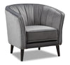 Fauteuil d’appoint Brinley de 29 po en tissu de velours gris avec pattes en bois