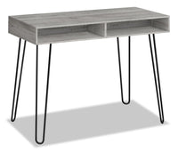 Bureau Ezra de 40 po avec compartiments ouverts - gris