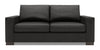 Sofa personnalisable Track de Sofa Lab de 75 po de format condo fabriqué au Canada en tissu d’apparence lin gris Luna Kohl 