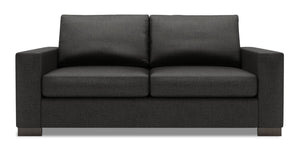 Sofa personnalisable Track de Sofa Lab de 75 po de format condo fabriqué au Canada en tissu d’apparence lin avec accoudoirs rectilignes - gris Luna Kohl