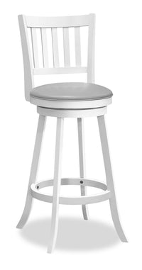  Tabouret bar Rory en tissu de cuir végétalien avec siège pivotant - blanc