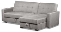  Futon sofa sectionnel de droite Weston 2 pièces en tissu d'apparence lin - acier 