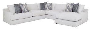Sofa sectionnel Adalynn 3 pièces en chenille avec fauteuil long réversible