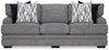 Sofa Roland en tissu d'apparence lin - gris