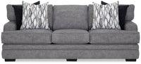  Sofa Roland en tissu d'apparence lin - gris 