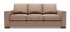 Sofa personnalisable Track de Sofa Lab de 85 po fabriqué au Canada en tissu d’apparence lin brun Pax Wicker avec accoudoirs rectilignes