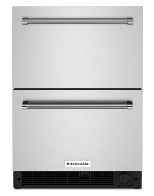 Réfrigérateur-tiroir KitchenAid de 4,3 pi³ et de 24 po sous le comptoir à tiroirs - acier inoxydable - KUDF204KSB
