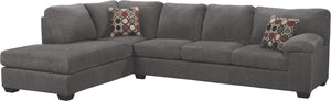 Sofa-lit sectionnel de gauche Morty 2 pièces en chenille - gris
