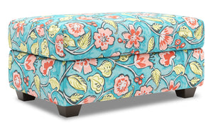 Pouf de rangement personnalisable The Trunk de Sofa Lab de 39 po fabriqué au Canada en tissu - Malibu multicolore