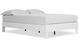 Lit plateforme Wolf, deux teintes, blanc et naturel - format grand lit