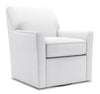 Fauteuil d’appoint pivotant Sofa Lab personnalisable de 31 po fabriqué au Canada en tissu d’apparence lin blanc Pax Ice