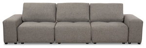 Sofa modulaire Modera en tissu d'apparence lin -gris
