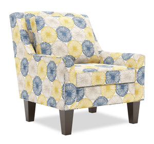 Fauteuil d’appoint club Sofa Lab personnalisable de 29 po fabriqué au Canada en tissu avec pattes en bois - Sunshine multicolore