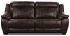 Sofa à inclinaison électrique Novo en tissu d'apparence cuir - brun