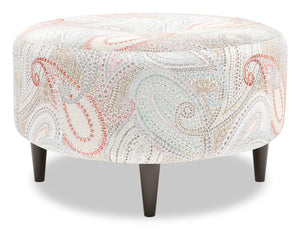 Pouf personnalisable The Curve de Sofa Lab de 31 po fabriqué au Canada en tissu - Eden multicolore