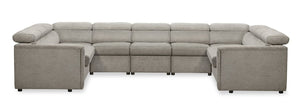 Sofa sectionnel Savvy 5 pièces en tissu d’apparence lin
