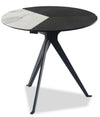 Table de bout ronde moderne Titan de 25 po - blanche, grise et noire 