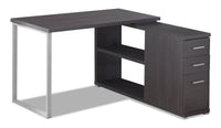  Bureau réglable Milo en forme de L - gris 