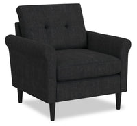  Fauteuil modulaire BLOK de Scott Living de 35,43 po en tissu avec accoudoirs enroulés et coussins réversibles - gris anthracite