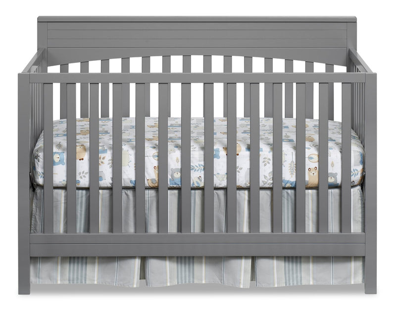 Harper 4-in-1 Convertible Crib - Dove Grey - Traditional style Crib in Dove Grey Solid Woods
