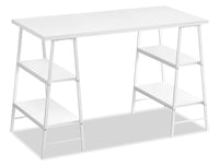 Bureau Jonnie de 47,25 po avec pattes de type chevalet - blanc