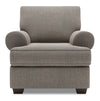 Fauteuil Roll de Sofa Lab personnalisable de 42 po fabriqué au Canada en tissu d’apparence lin avec accoudoirs enroulés - gris Luna Smoke