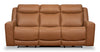 Sofa à inclinaison électrique Prescott de Scott Living de 88,5 po en cuir véritable brun courge musquée avec position zéro gravité 