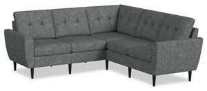 Sofa sectionnel modulaire BLOK à accoudoirs évasés - acier