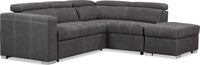  Sofa sectionnel de droite Drake 3 pièces en suédine avec sofa-lit - béton