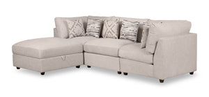 Sofa sectionnel Evolve avec pouf - gris