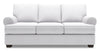 Sofa personnalisable Roll de Sofa Lab de 86 po fabriqué au Canada en tissu d’apparence lin blanc Pax Ice avec accoudoirs enroulés