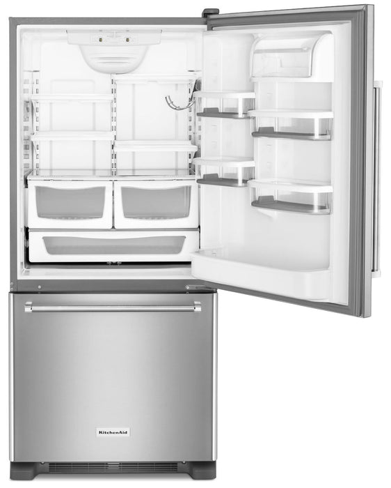 Réfrigérateur avec congélateur au bas KitchenAid de 19 pi3 – KRBR109ESS