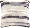 Coussin décoratif à rayures aquarelle - blanc cassé, blanc, gris et noir