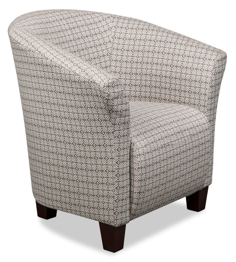 Tub-Style Fabric Accent Chair – Pewter - Contemporary style Accent Chair in Pewter