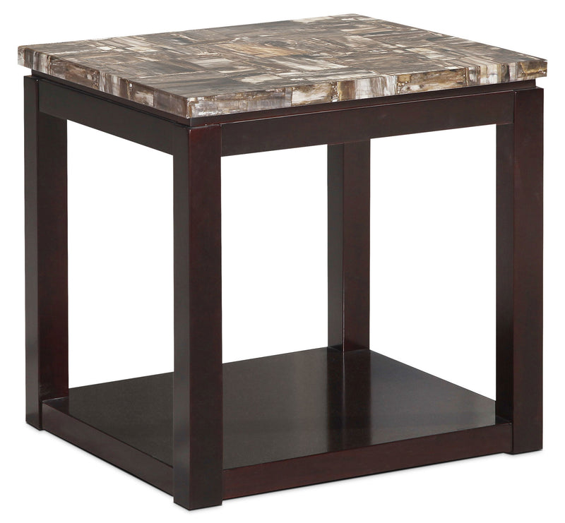 Sicily End Table – Brown - Contemporary style End Table in Deep Chocolate Wood