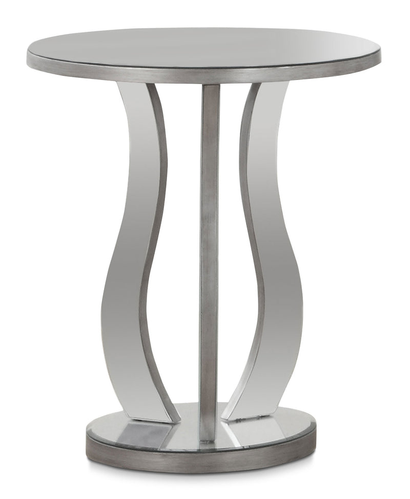 Laurel End Table - Glam style End Table in Silver Glass and Wood